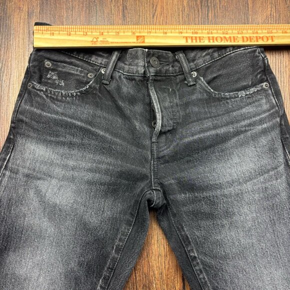 Moussy Vintage Straight Jeans Distressed Faded Black Button Fly Women’s Size 24 - Picture 8 of 12